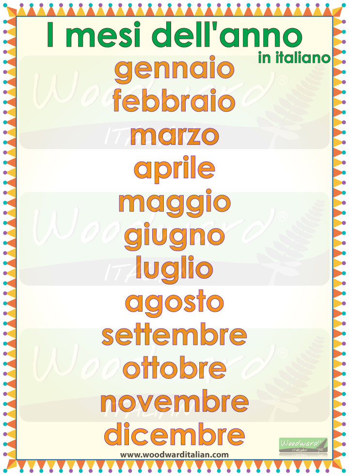 Months of the year in Italian -- I mesi dell'anno in italiano