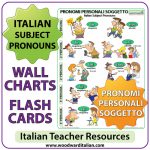 Italian Subject Pronouns Charts and Flash Cards - Italian Teacher Resources.